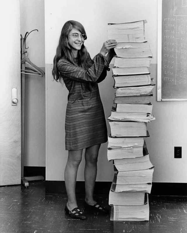 Margaret Hamilton with Apollo software, 1969